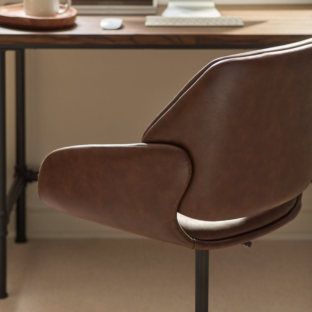 Faux Leather Home And Office Chair Swivel - Parker