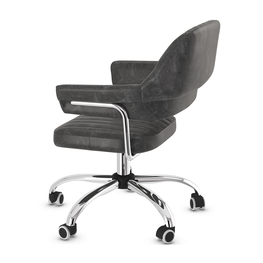 Faux Leather Home And Office Chair With Chrome Frame - Alverton