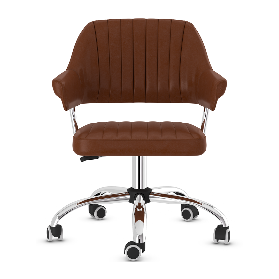 Faux Leather Home And Office Chair With Chrome Frame - Alverton