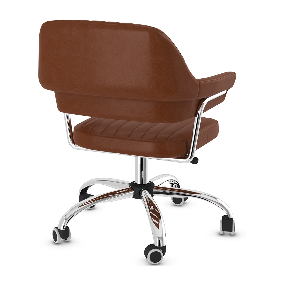 Faux Leather Home And Office Chair With Chrome Frame - Alverton
