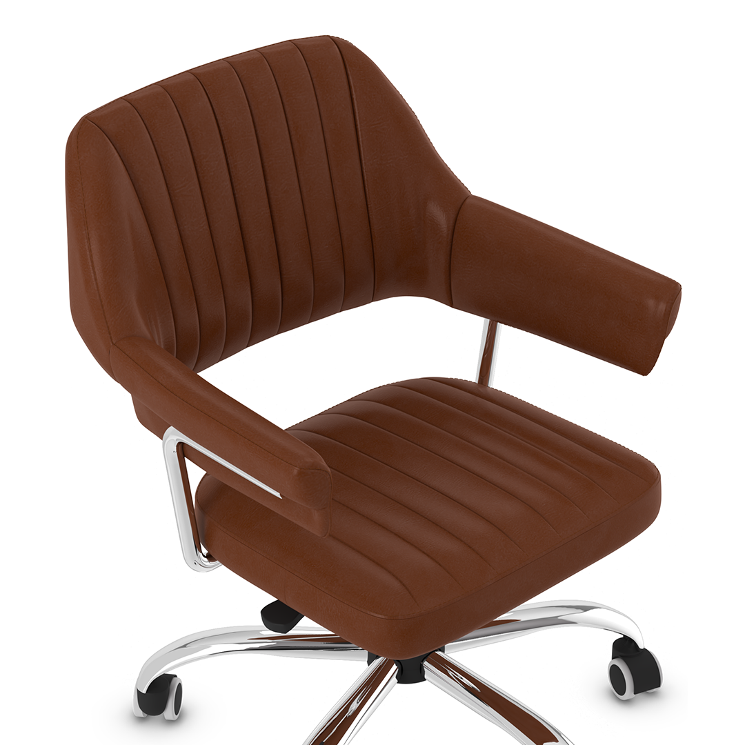 Faux Leather Home And Office Chair With Chrome Frame - Alverton