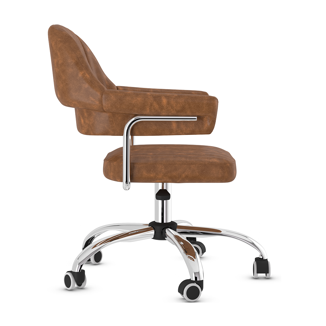 Faux Leather Home And Office Chair With Chrome Frame - Alverton