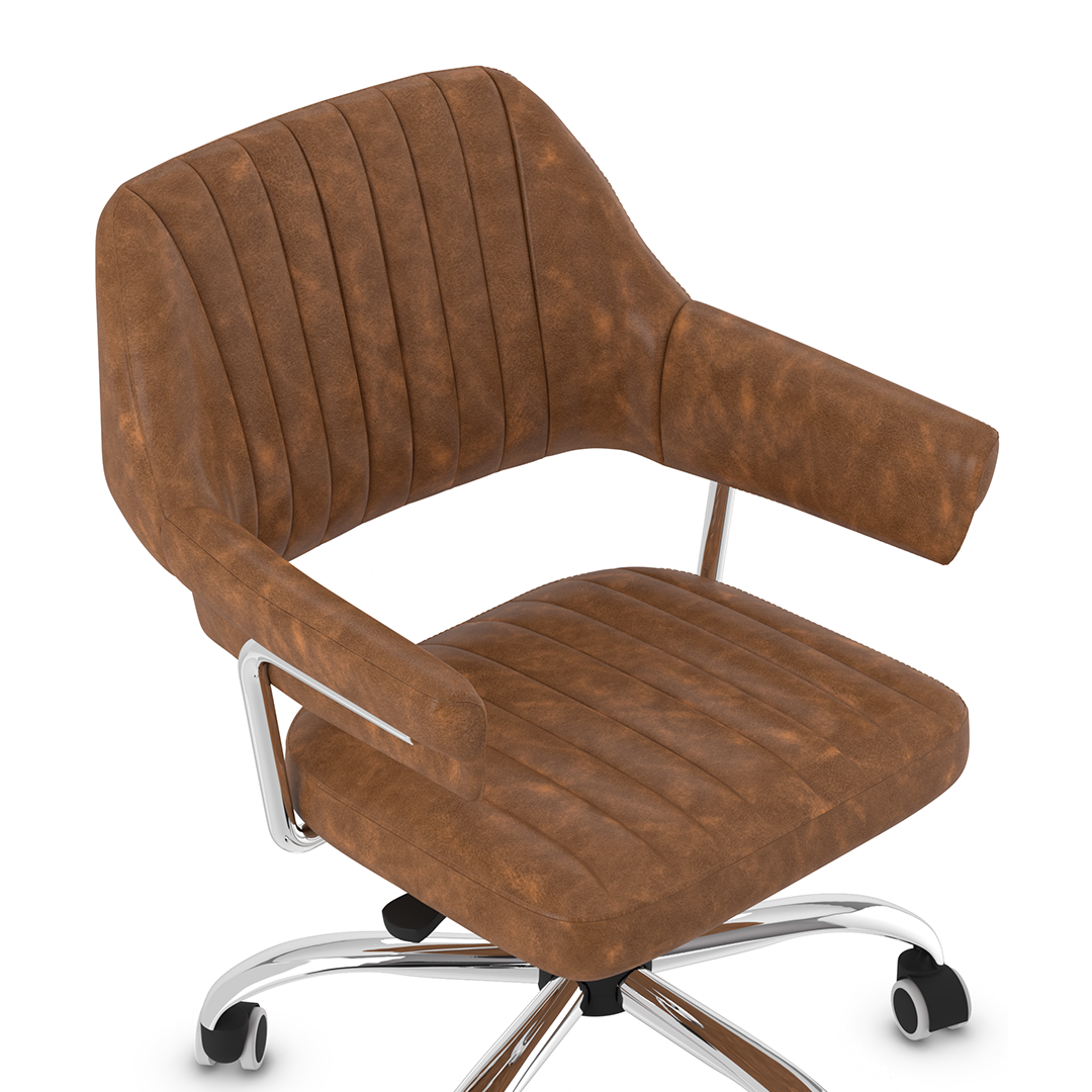 Faux Leather Home And Office Chair With Chrome Frame - Alverton