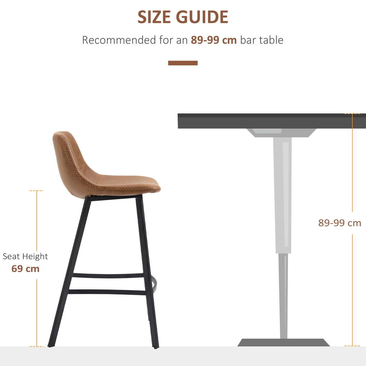 Faux Leather Kitchen Bar Stools in Set Of 2 - Velmora