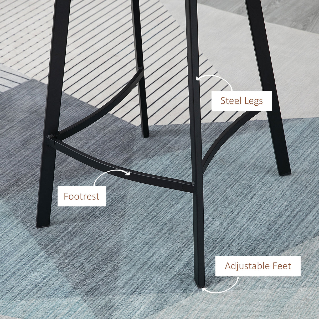 Faux Leather Kitchen Bar Stools in Set Of 2 - Velmora