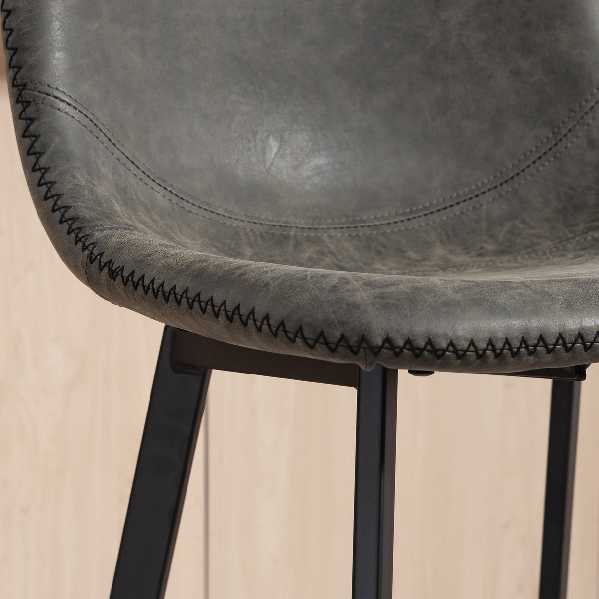 Faux Leather Kitchen Bar Stools in Set Of 2 - Velmora