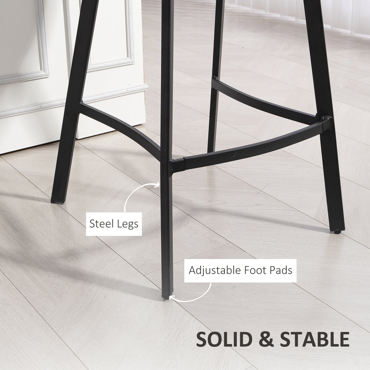 Faux Leather Kitchen Bar Stools in Set Of 2 - Velmora