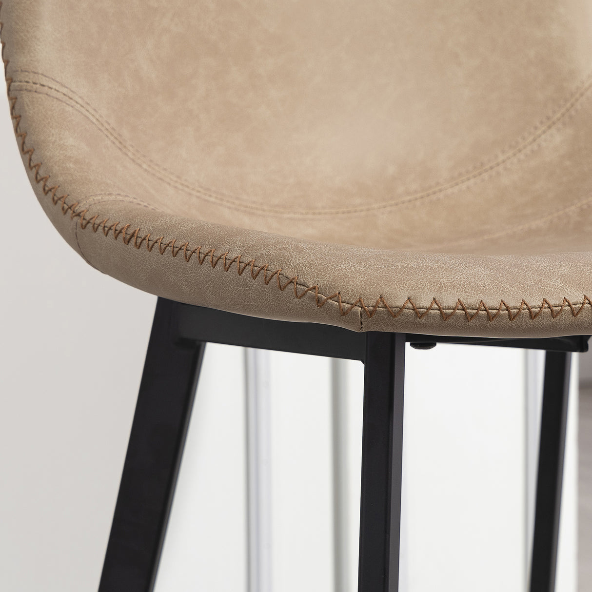 Faux Leather Kitchen Bar Stools in Set Of 2 - Velmora