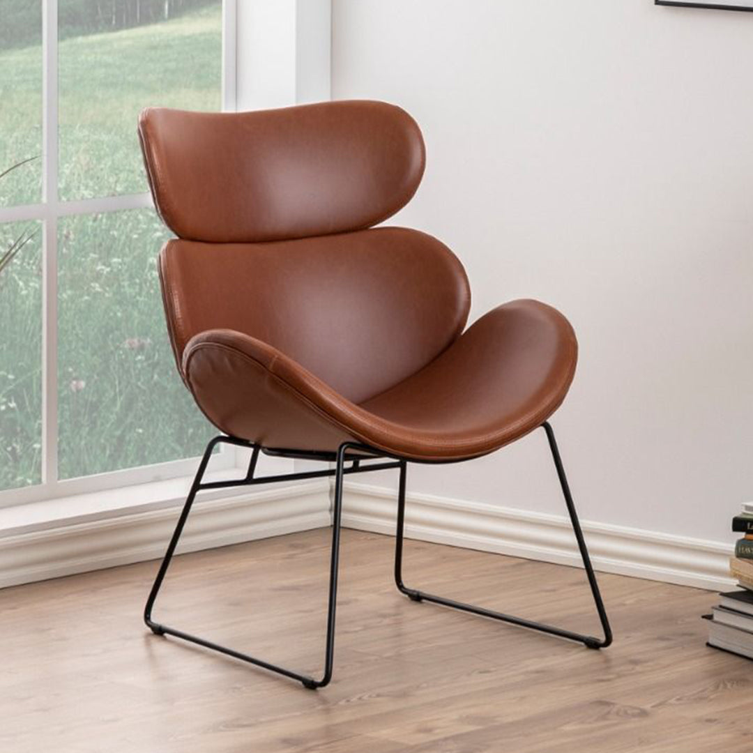 Faux Leather Lounge Chair - Cazar