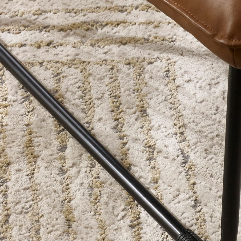 Faux Leather Lounge Chair With Metal Legs - Saxon