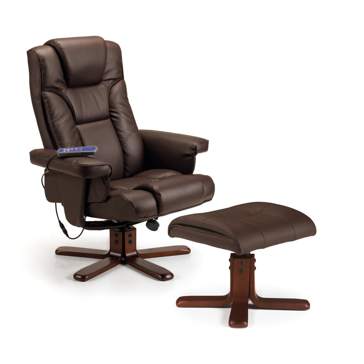 Faux Leather Massage Recliner Chair With Stool - Malmo