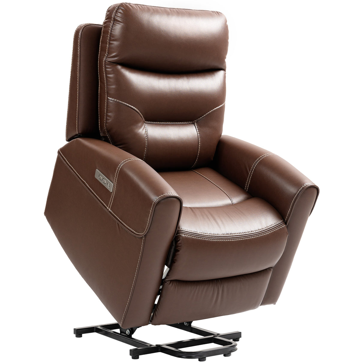 Faux Leather Recliner Chair 107cm Wide With Footrest - Velmora