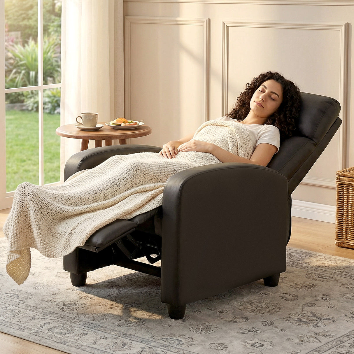 Faux Leather Recliner Chair 68cm Wide - Velmora