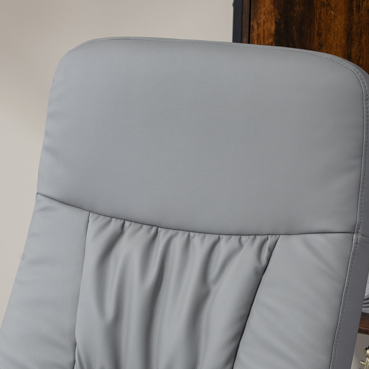 Faux Leather Recliner Chair 76cm Wide With Footstool - Velmora