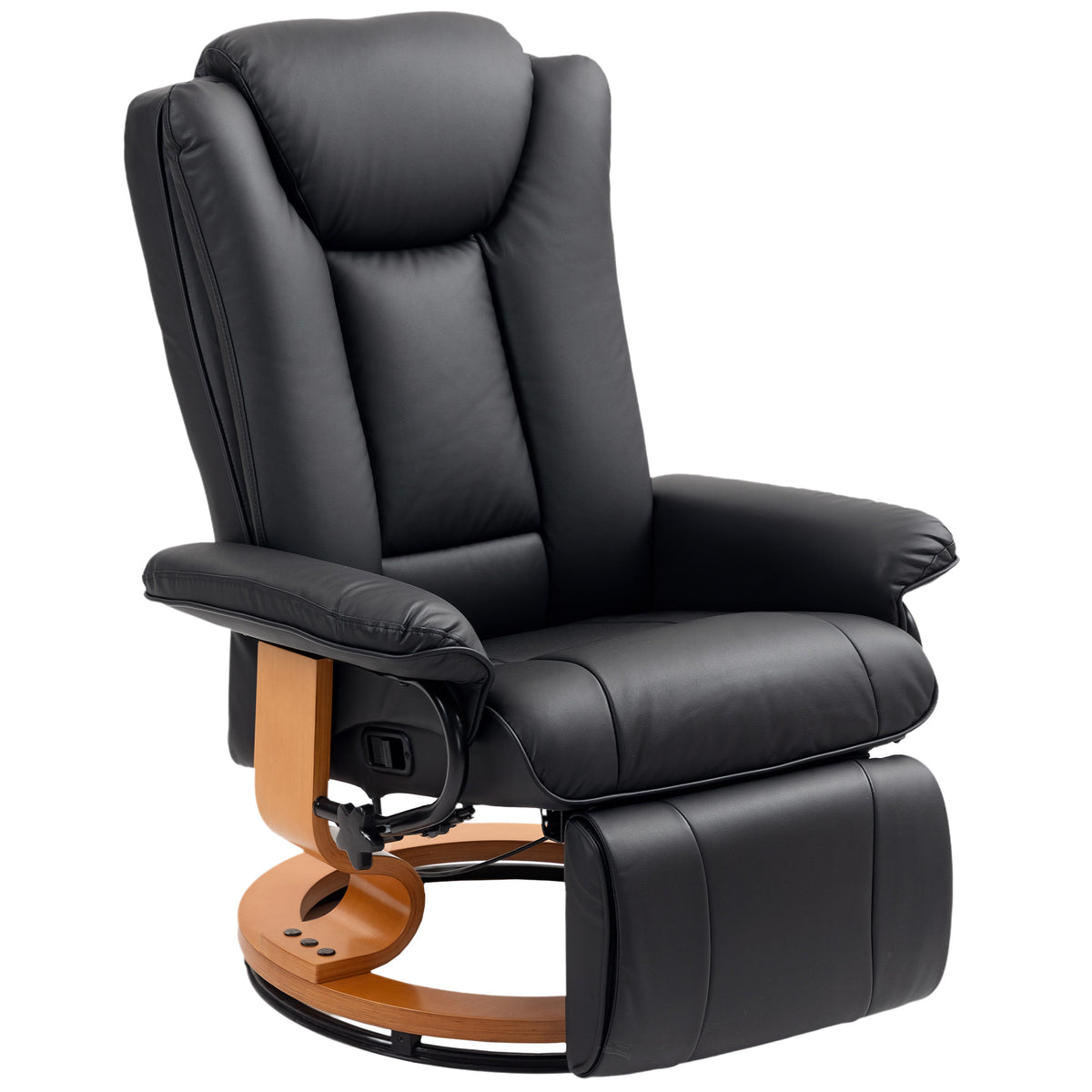 Faux Leather Recliner Chair 78cm Wide With Footrest And Steel Base - Velmora