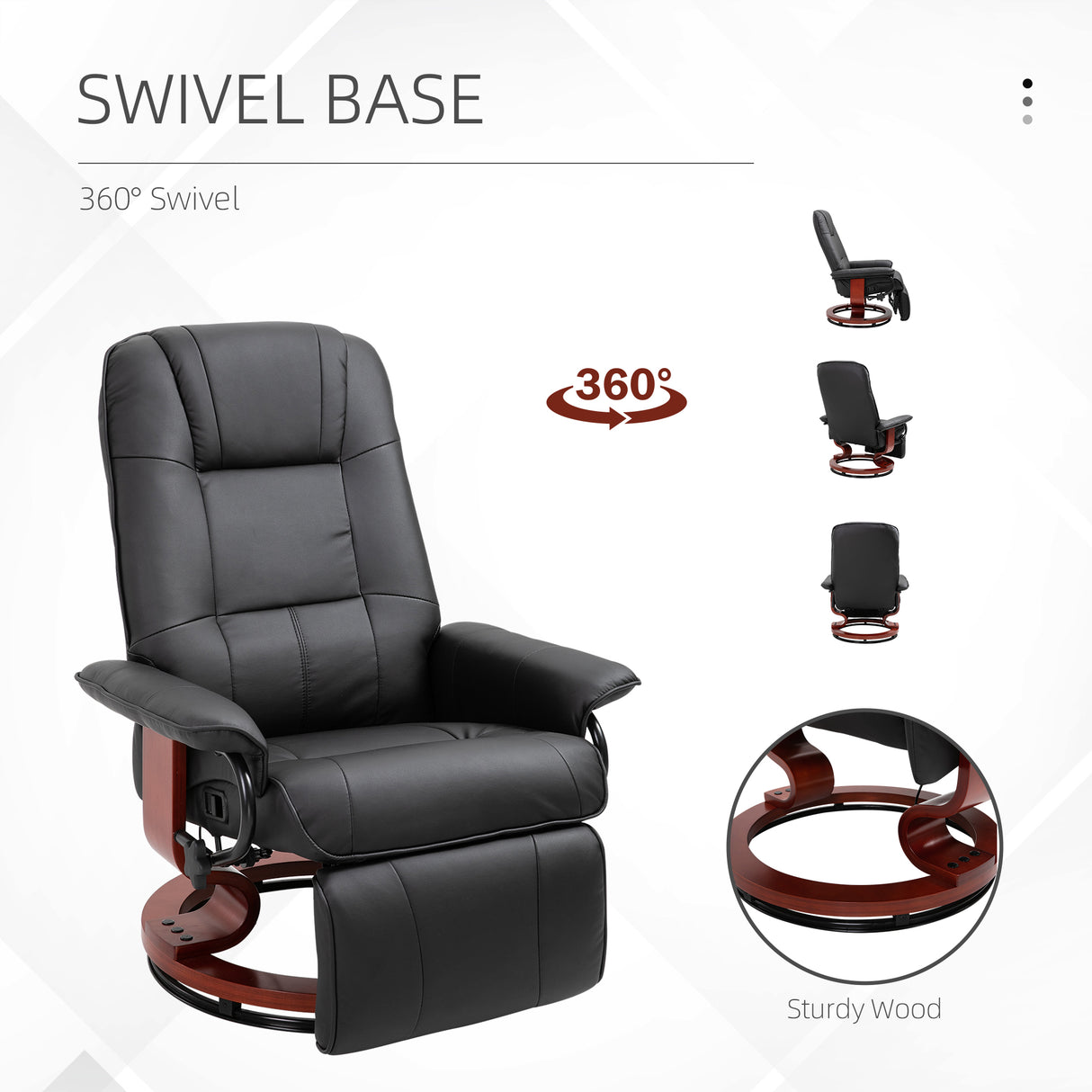 Faux Leather Recliner Chair 78cm Wide With Footrest - Velmora