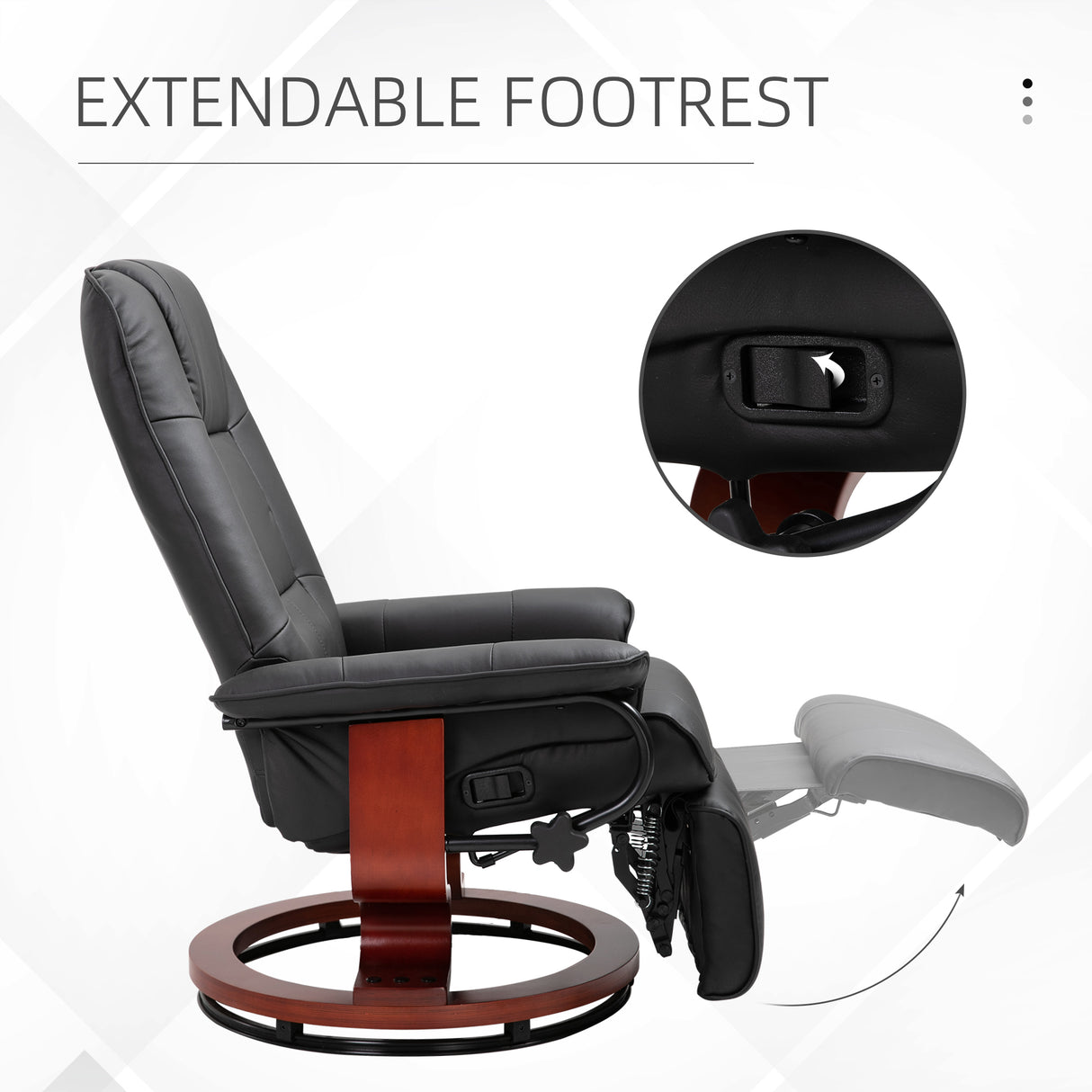 Faux Leather Recliner Chair 78cm Wide With Footrest - Velmora