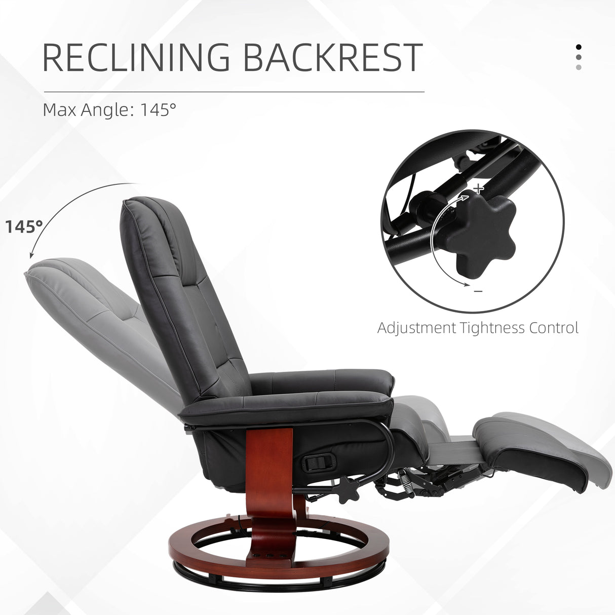 Faux Leather Recliner Chair 78cm Wide With Footrest - Velmora