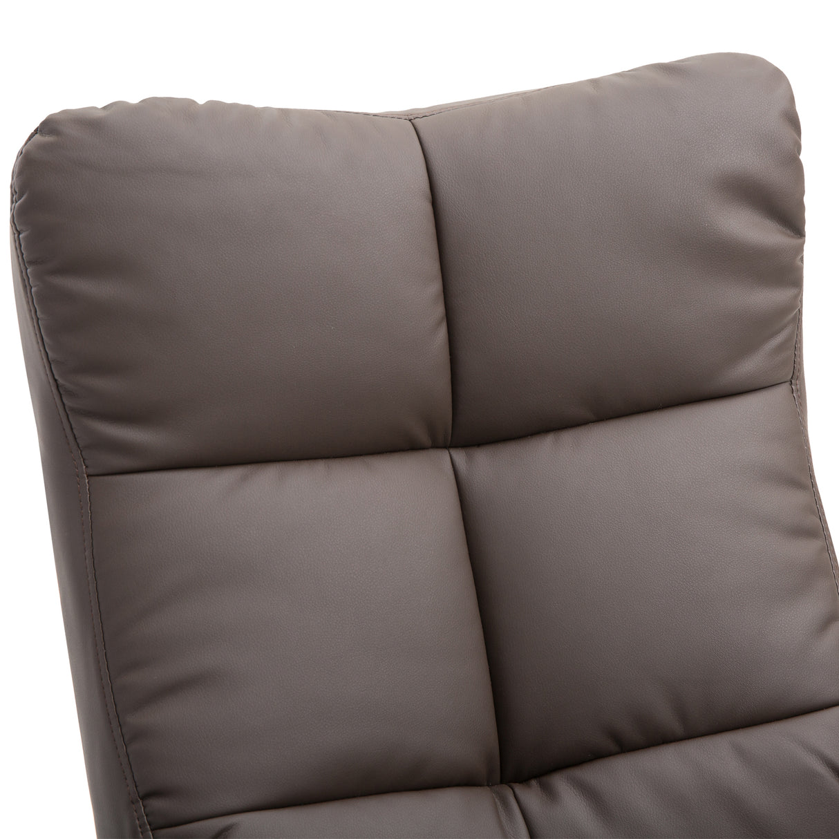 Faux Leather Recliner Chair 80cm Wide With Footstool And Wooden Base - Velmora