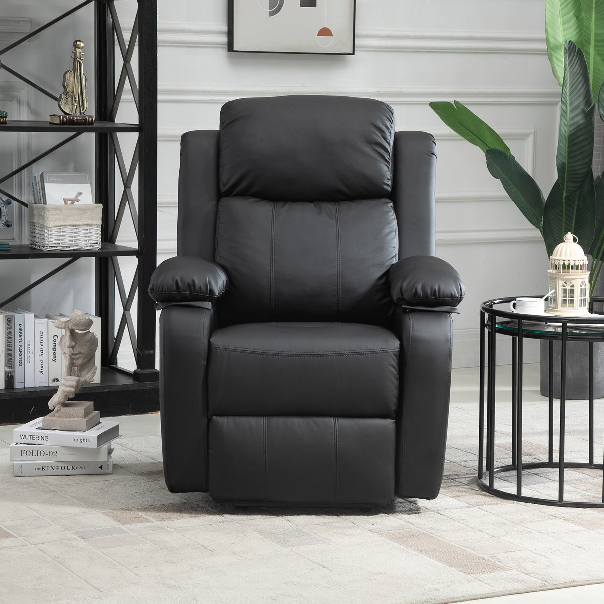 Faux Leather Recliner Chair 82cm Wide - Velmora