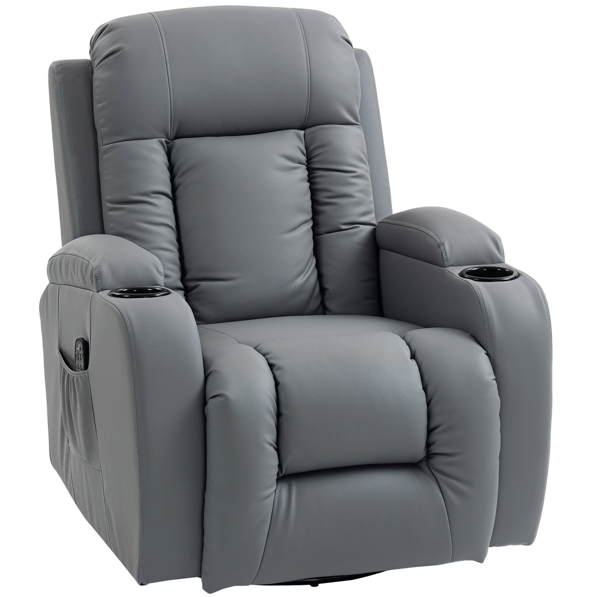 Faux Leather Recliner Chair 82cm Wide With Extended Footrest - Velmora