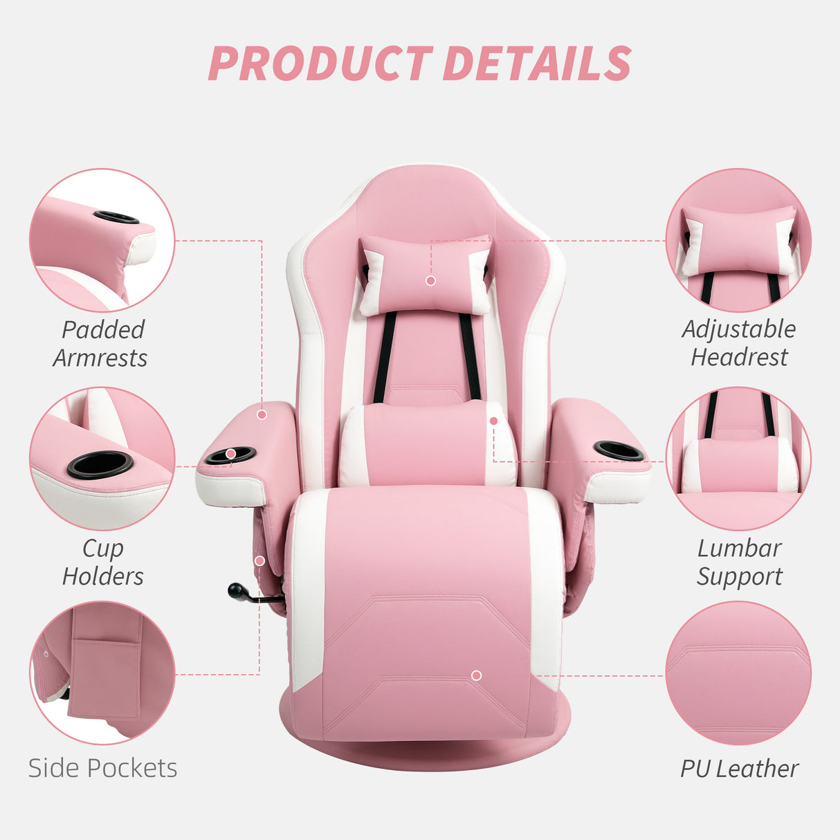 Faux Leather Recliner Chair 82cm Wide With Footrest - Velmora