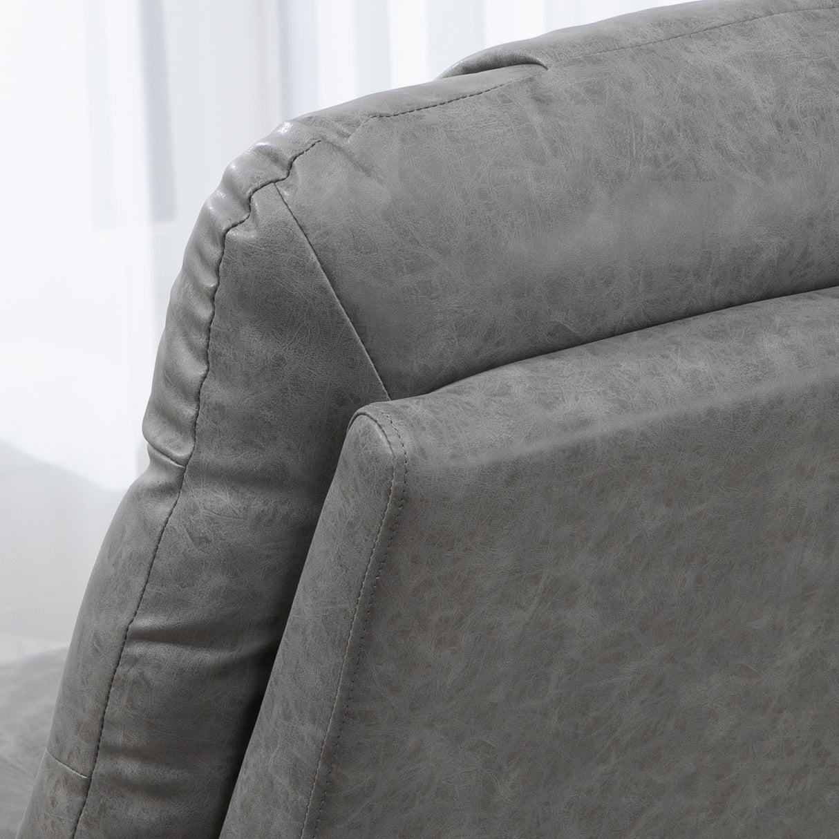 Faux Leather Recliner Chair 86cm Wide With Footrest And 2 Cup Holders - Velmora