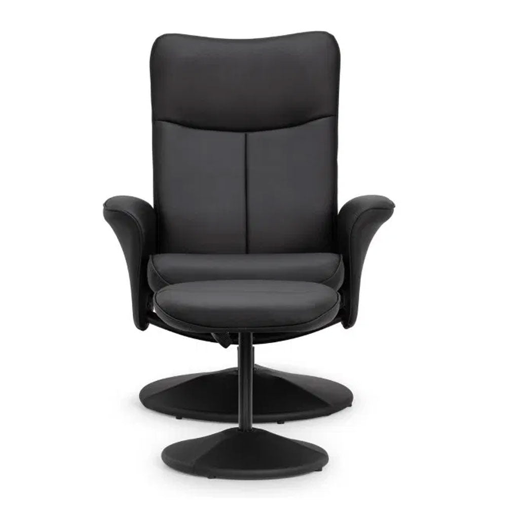 Faux Leather Recliner Chair With Stool - Lugano