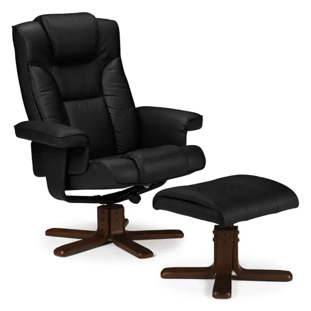 Faux Leather Recliner Chair With Stool - Malmo
