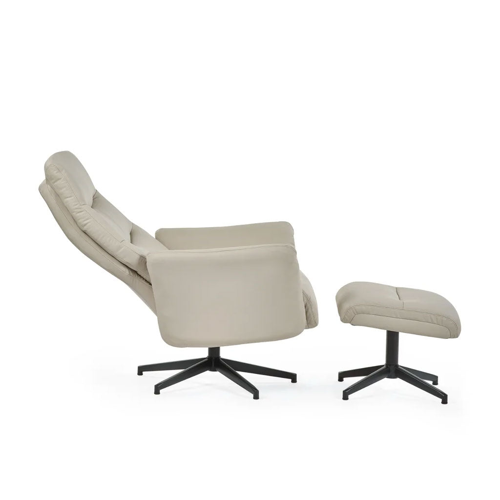 Faux Leather Recliner Chair With Stool - Priya