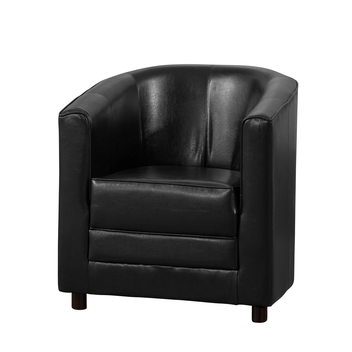 Faux Leather Tub Chair 72cm Wide With Plastic Legs - Kensington Home