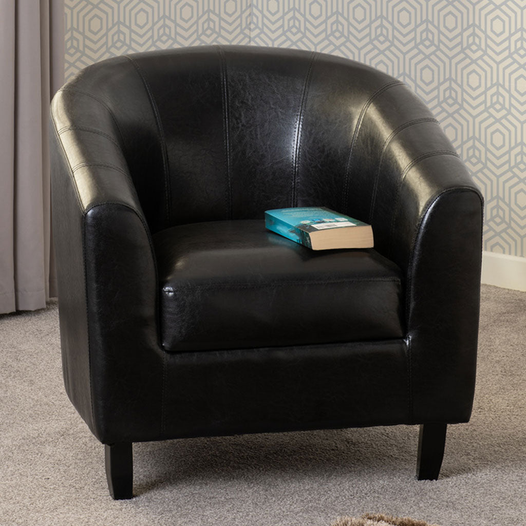 Faux Leather Tub Chair - Tempo