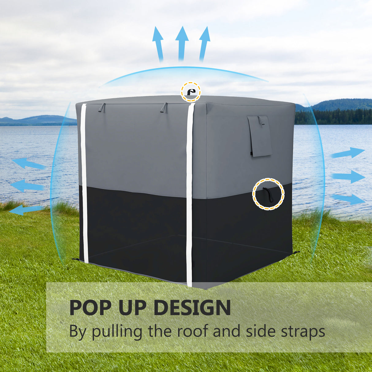 Fibreglass Pop Up Gazebo 180cm Width x 180cm Depth With Accessories - Velmora