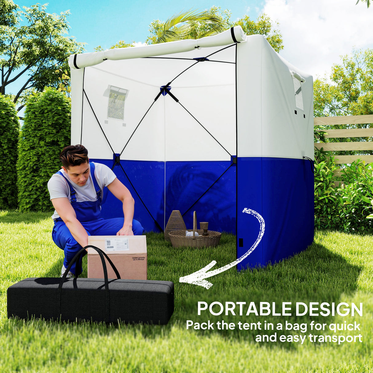 Fibreglass Pop Up Gazebo 180cm Width x 180cm Depth With Accessories - Velmora