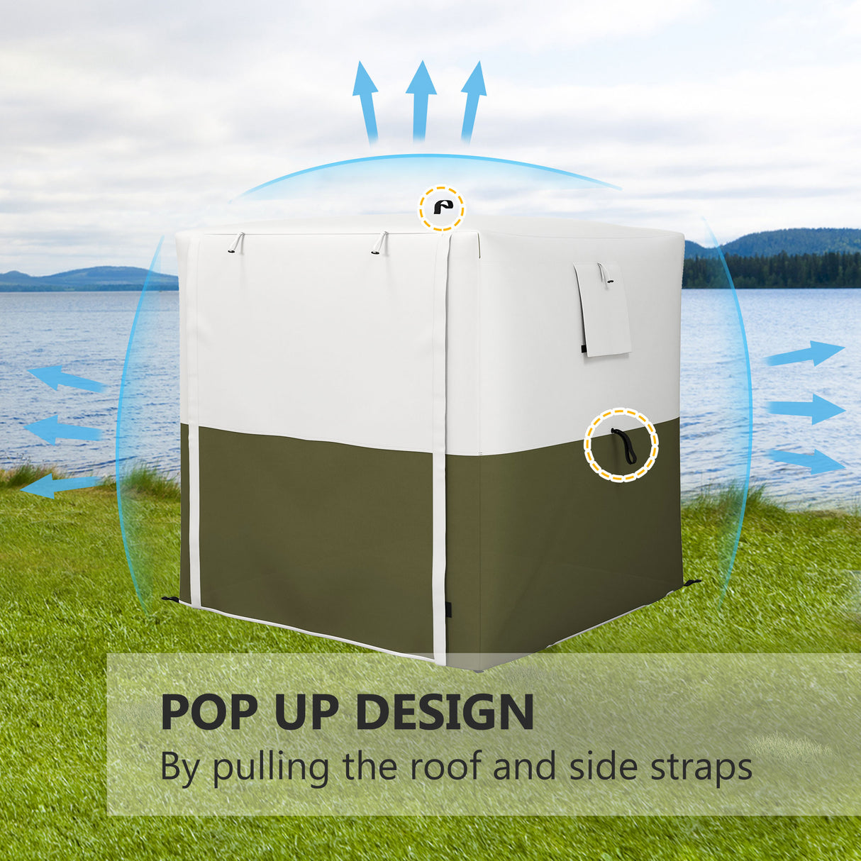 Fibreglass Pop Up Gazebo 180cm Width x 180cm Depth With Accessories - Velmora