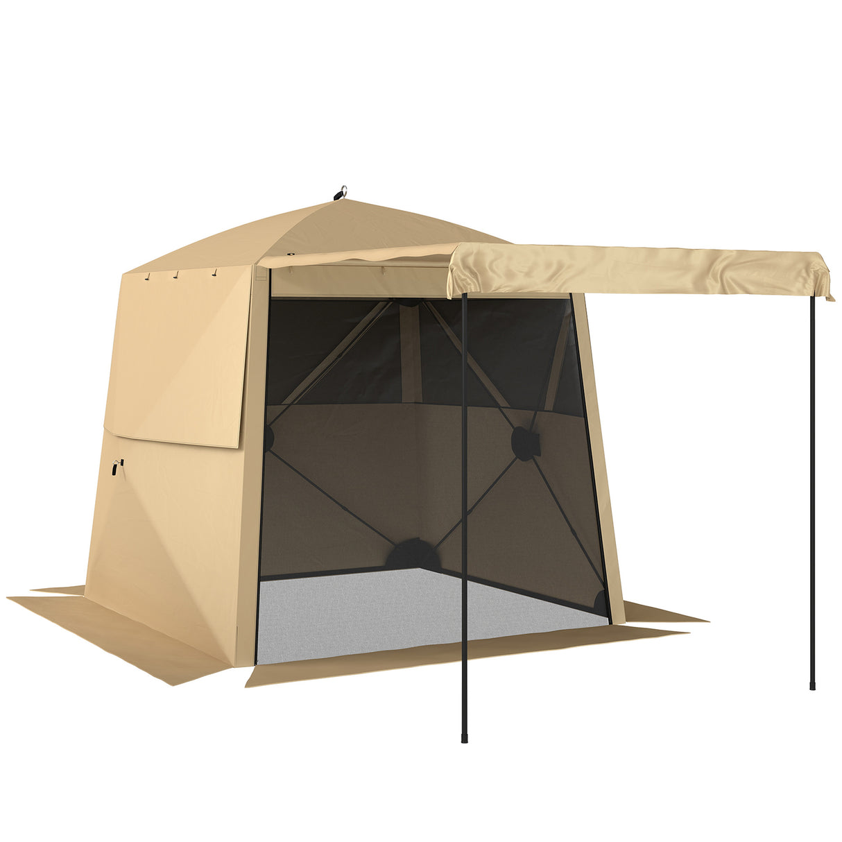 Fibreglass Pop Up Gazebo Waterproof Instant Shelter 198cm Width x 198cm Depth - Velmora