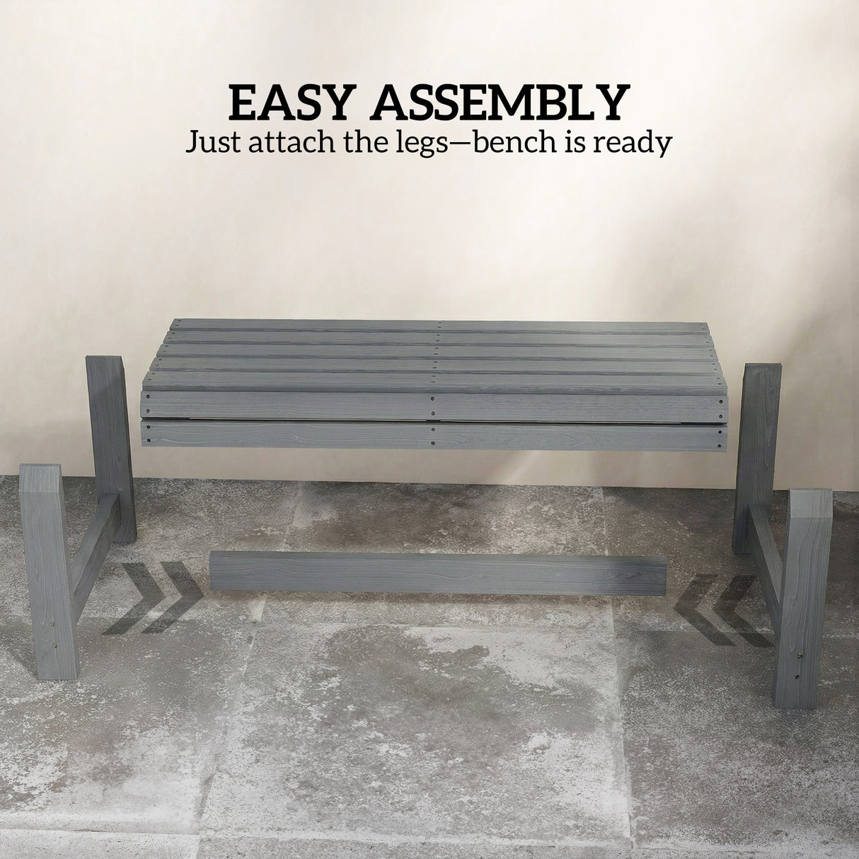 Fir Wood 2 Seater Garden Bench Backless Patio Bench - Velmora