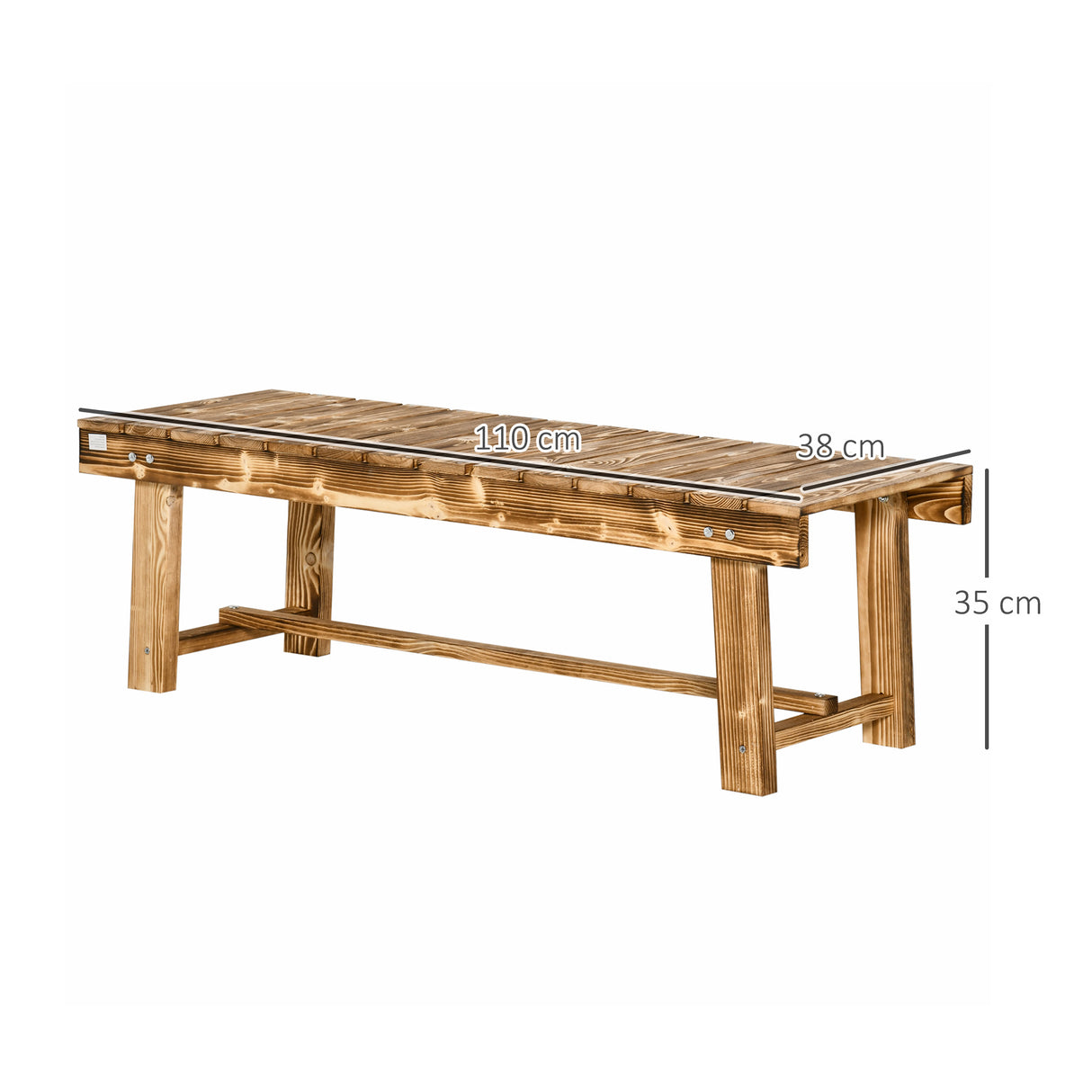 Fir Wood 2 Seater Garden Bench Patio Loveseat - Velmora