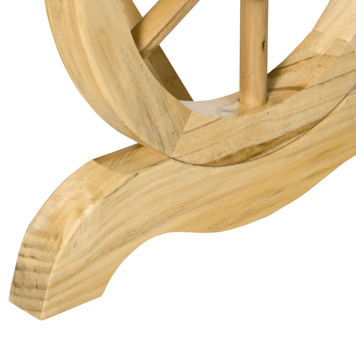 Fir Wood 2 Seater Garden Bench With Wheel-Shaped Legs - Velmora