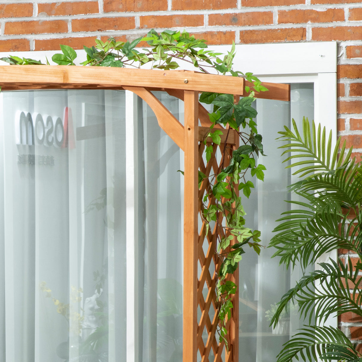 Fir Wood 2 Seater Garden Bench With Garden Arbour - Velmora