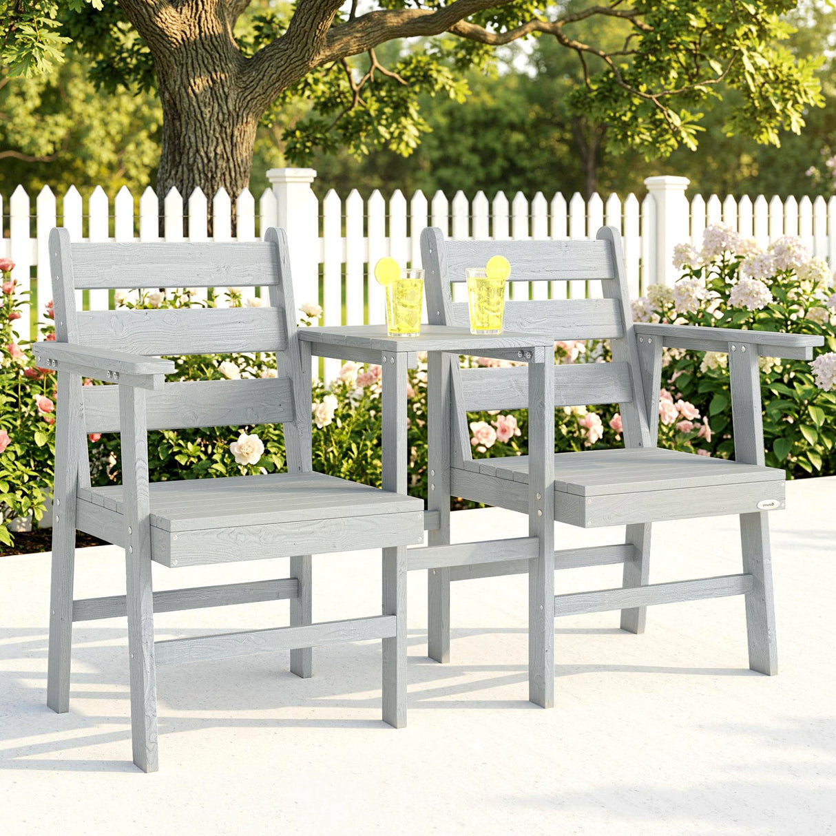 Fir Wood 2 Seater Garden Bench Loveseat - Velmora