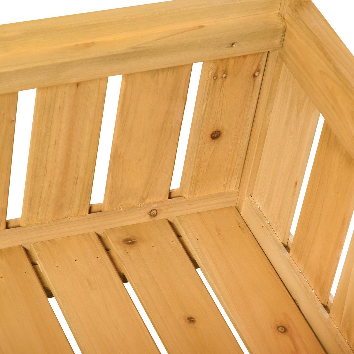Fir Wood 2 Seater Garden Storage Bench for Patio - Velmora