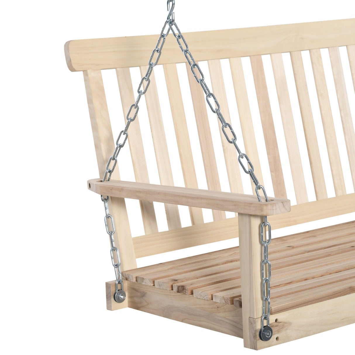 Fir Wood 2 Seater Garden Swing Chair Bench - Velmora