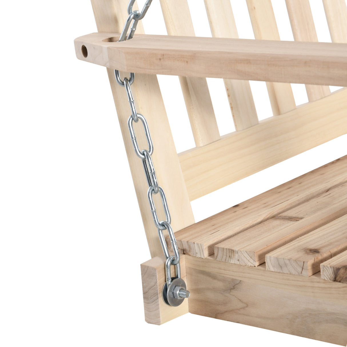 Fir Wood 2 Seater Garden Swing Chair Bench - Velmora
