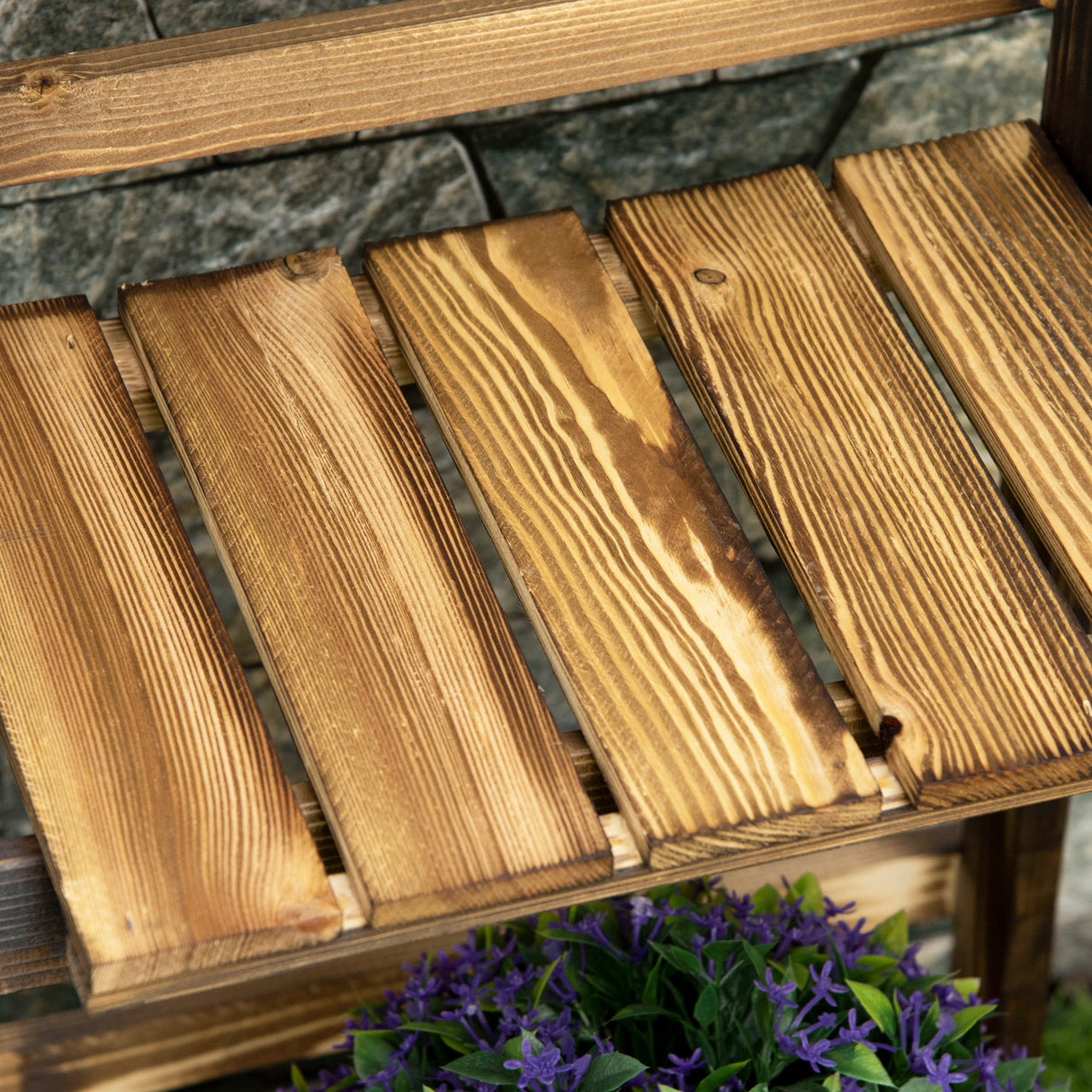 Fir Wood 3 Tier Folding Plant Stand 93cm Wide - Velmora