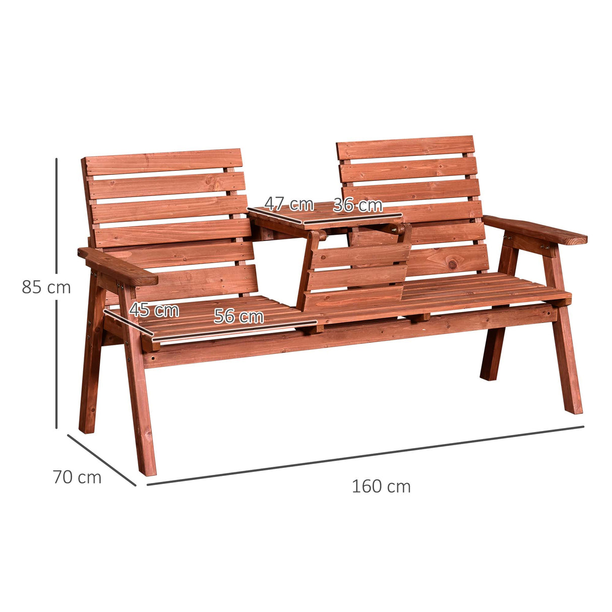 Fir Wood Convertible 2 to 3 Seater Outdoor Garden Bench - Velmora