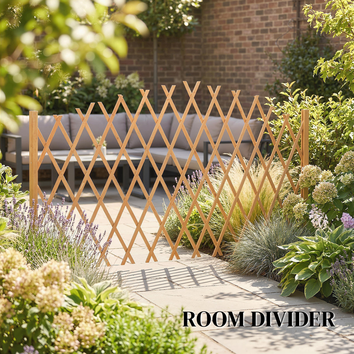 Fir Wood Expanding Garden Fence Panels 180cm Wide in Set Of 2 - Velmora