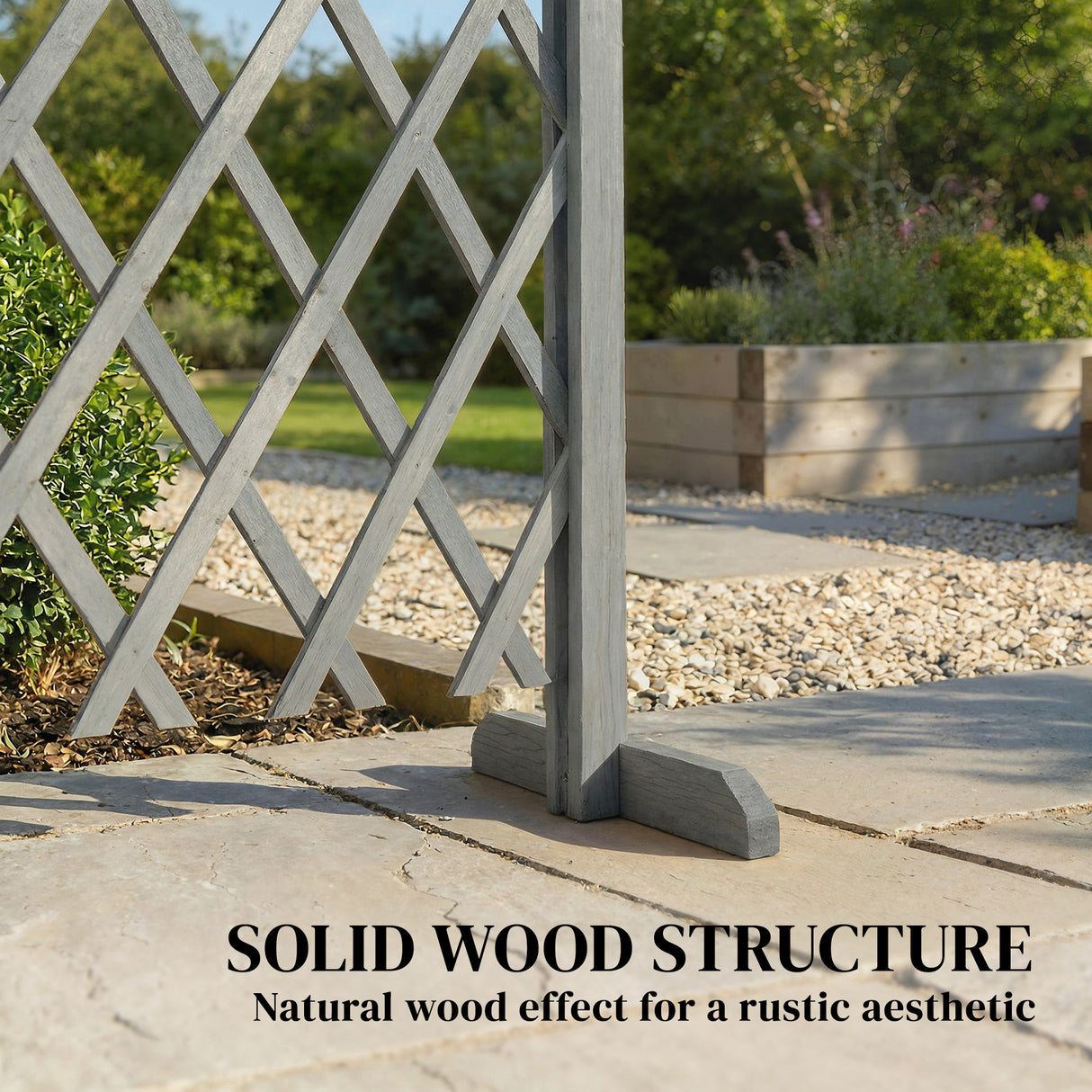 Fir Wood Expanding Garden Fence Panels 180cm Wide in Set Of 2 - Velmora