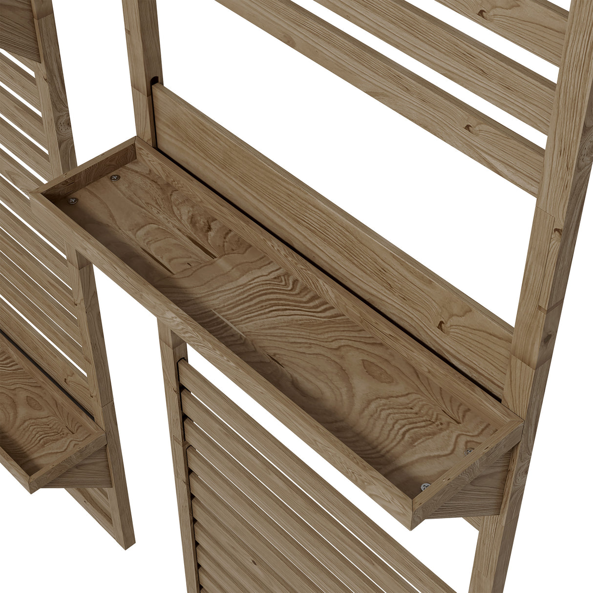 Fir Wood Flower Stand With Shelves 60cm Wide in Set Of 2 - Velmora