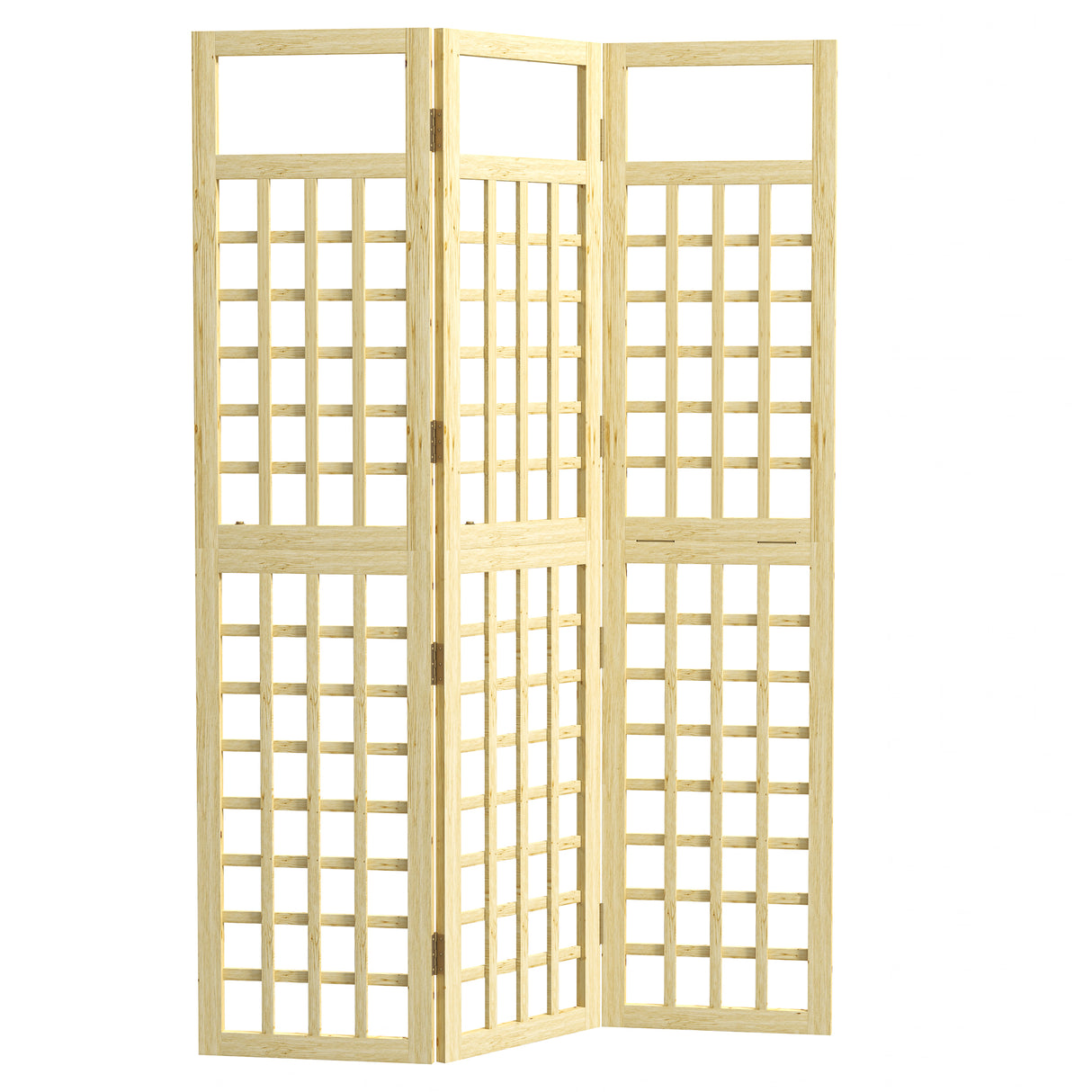 Fir Wood Foldable Garden Privacy Screen 120cm Wide - Velmora